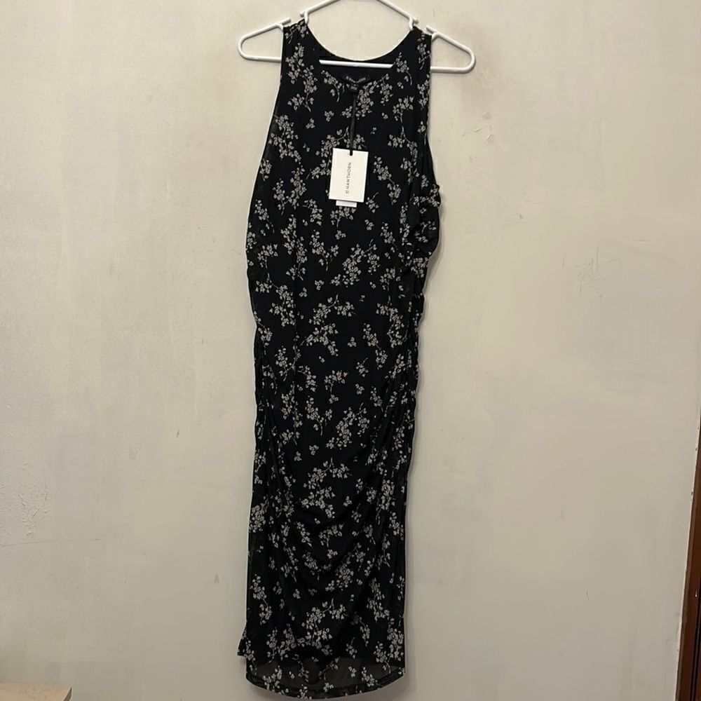 41 Hawthorn black sleeveless floral ruched dress Size 2X New